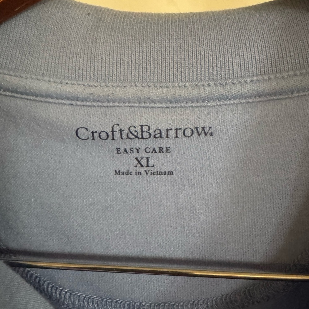 Croft & Barrow Blue Polo Shirt Relaxed Fit Cotton Blend - Picture 3 of 5